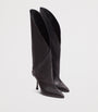 Black Leather Twist Heel Boots 95