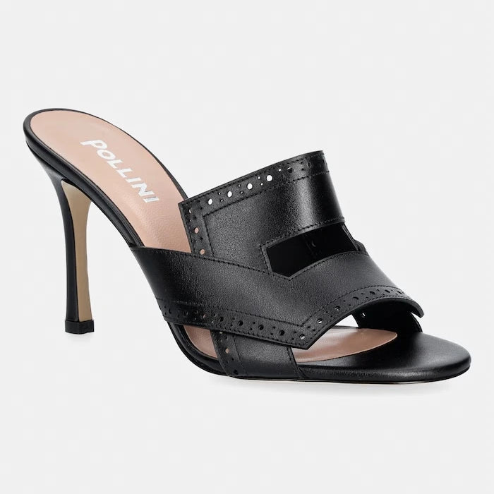 Pollini чехли с висок ток дамски от кожа