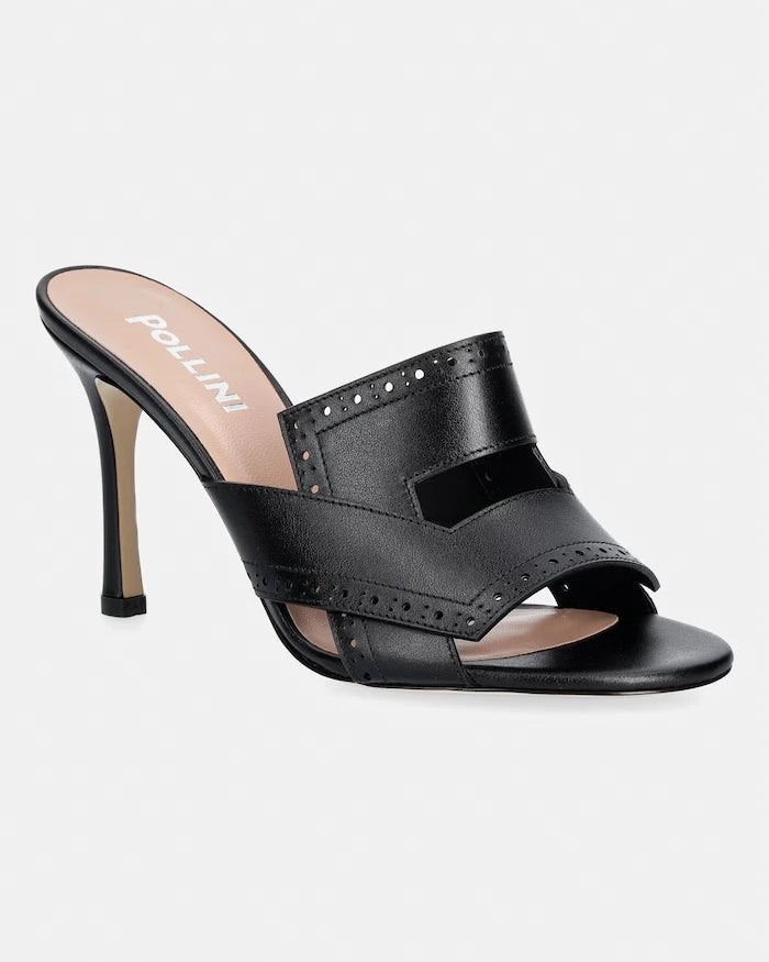 Pollini чехли с висок ток дамски от кожа