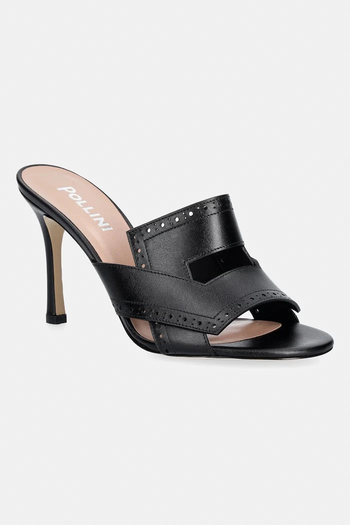 Pollini чехли с висок ток дамски от кожа
