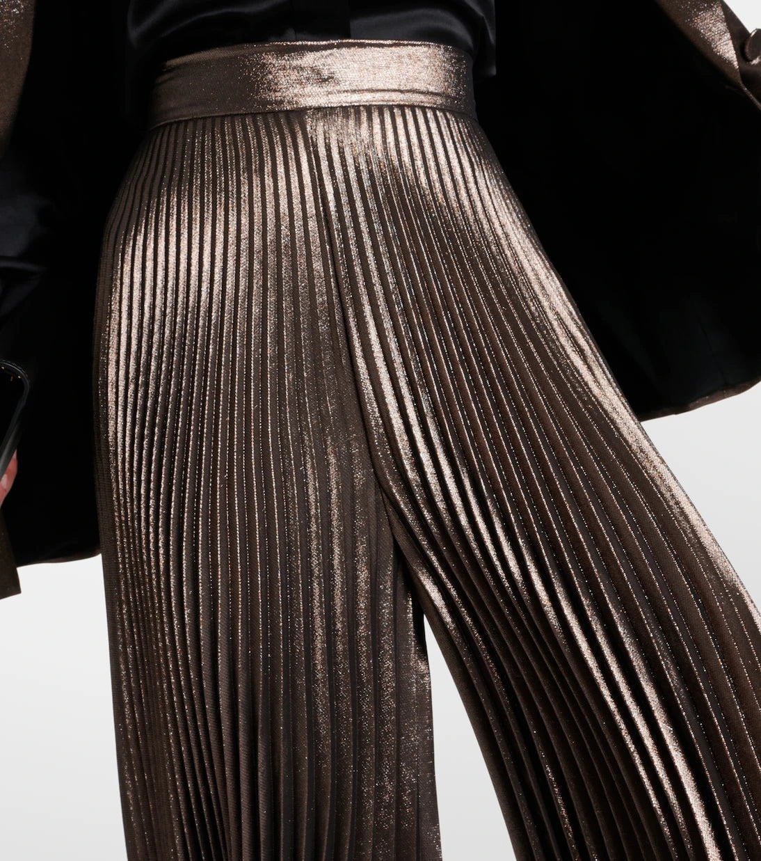 Max Mara - Elegante Panteon silk-blend lamé wide-leg pants