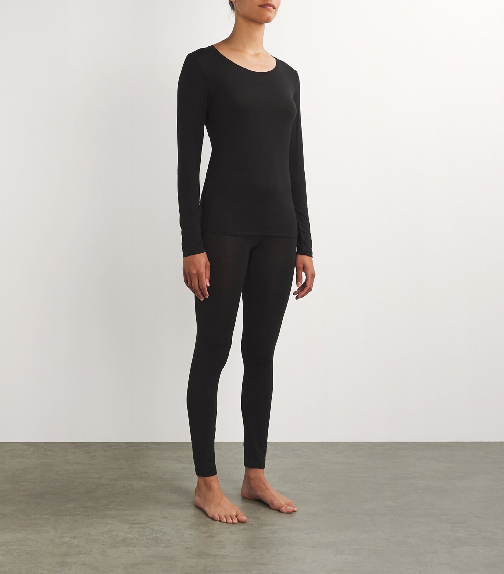 Falke Black Long-Sleeve Daily ClimaWool T-Shirt