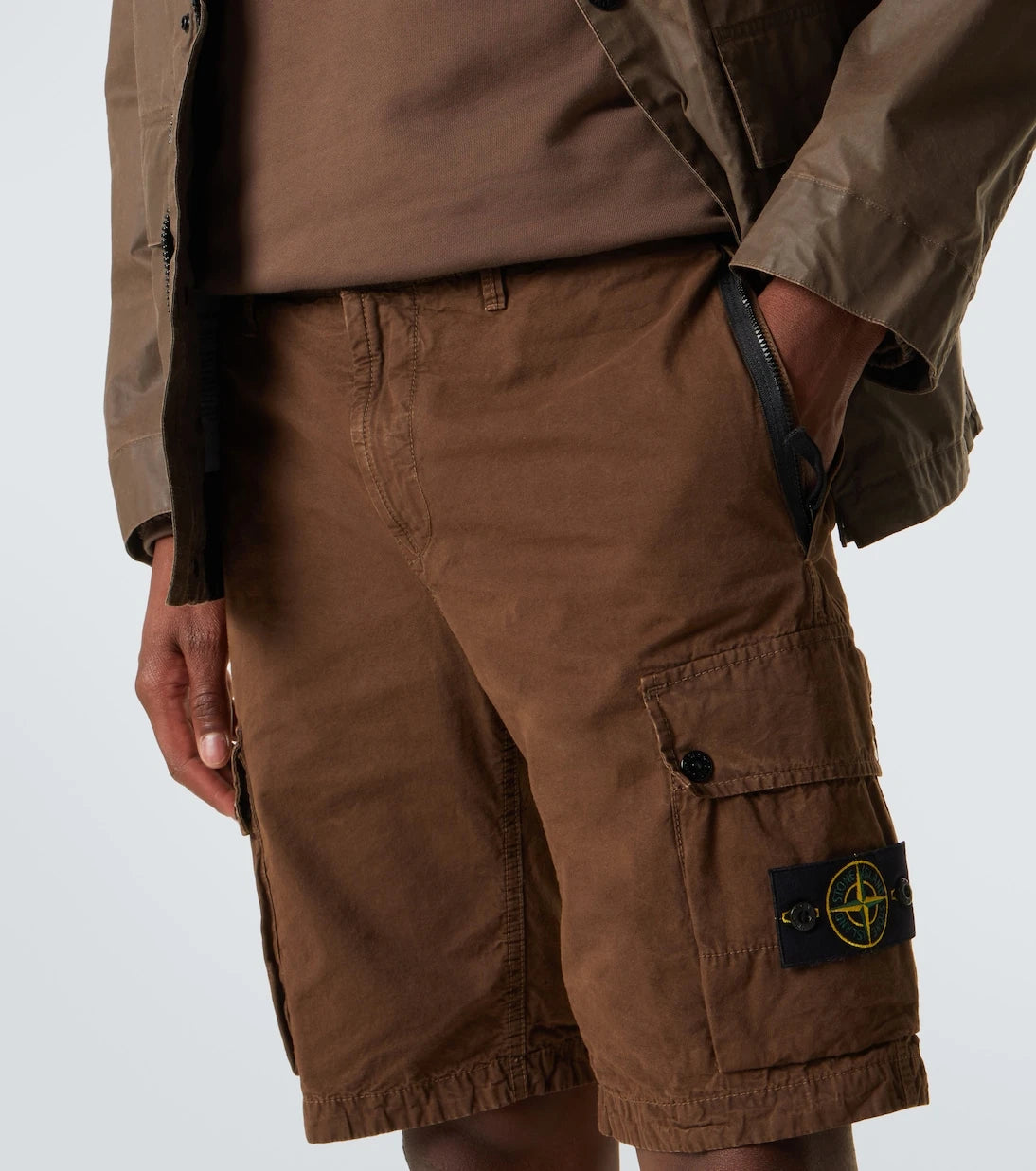 Stone Island - Compass cotton canvas cargo shorts