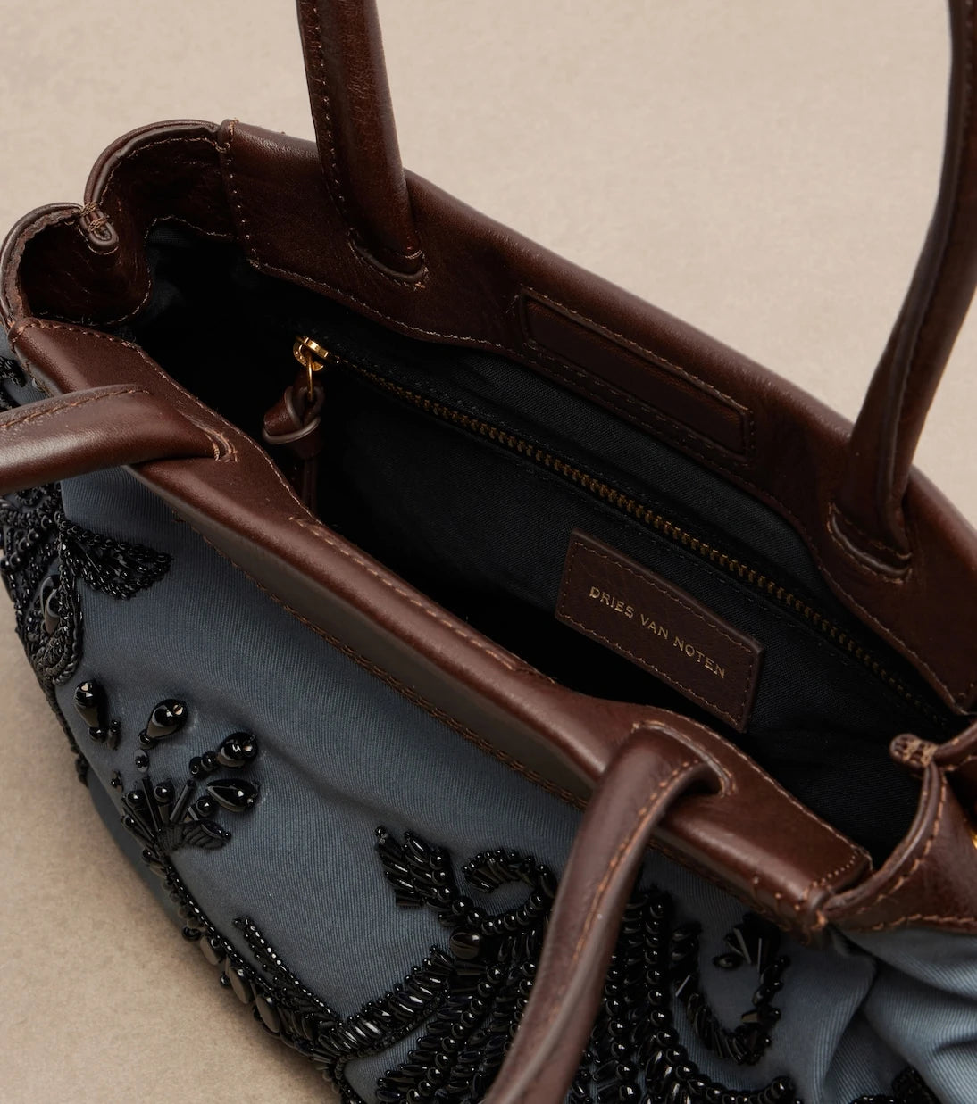 Dries Van Noten - Embellished twill shoulder bag
