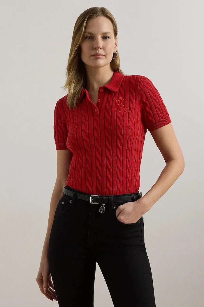 Lauren Ralph Lauren kadın kısa kollu pamuklu kazak