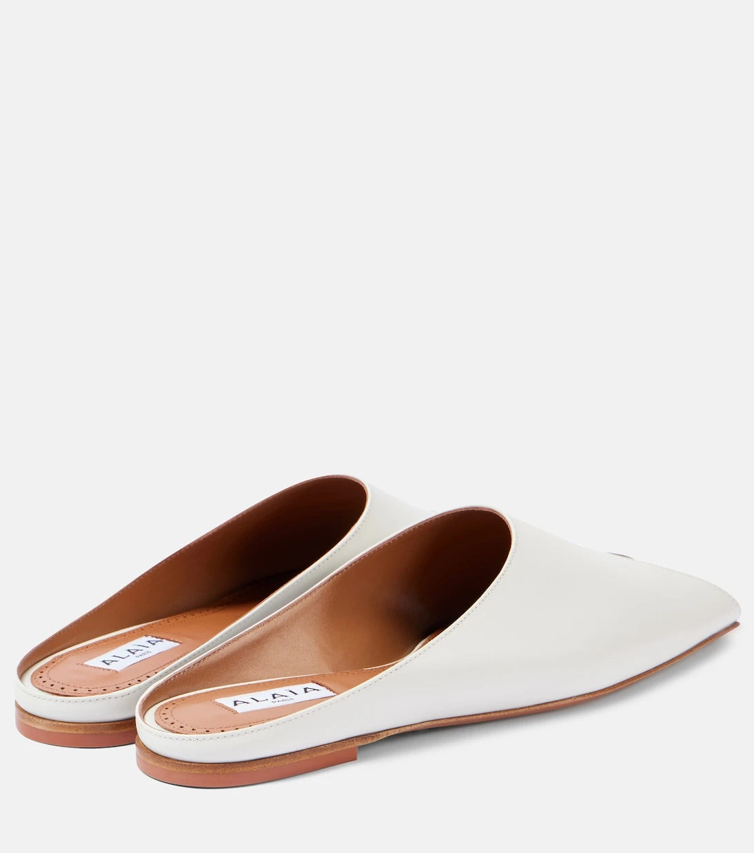 Alaïa - Leather peep-toe mules