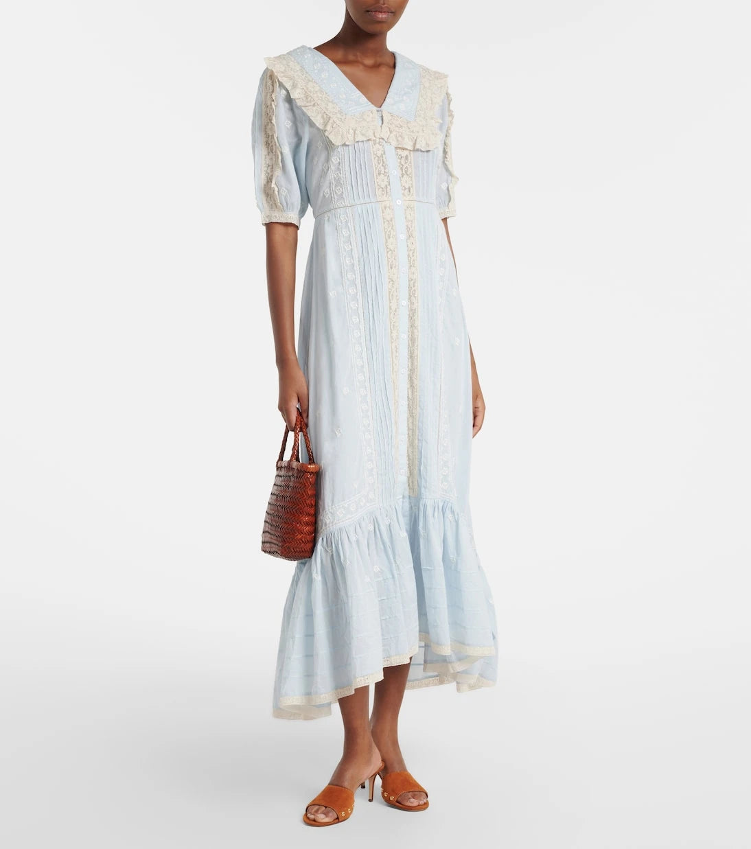 Rixo - Edina embroidered cotton midi dress