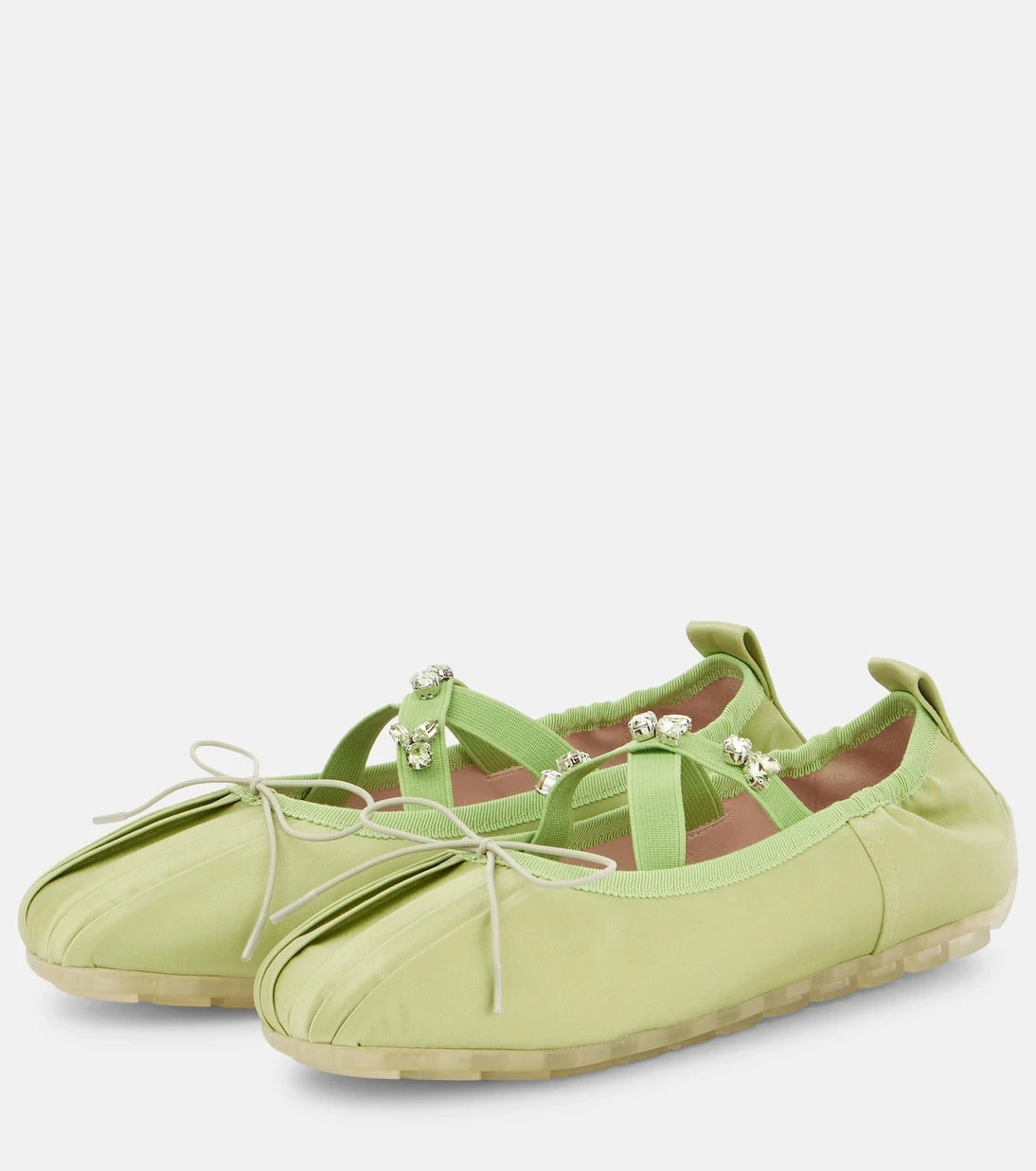 Simone Rocha - Grip embellished satin ballet flats