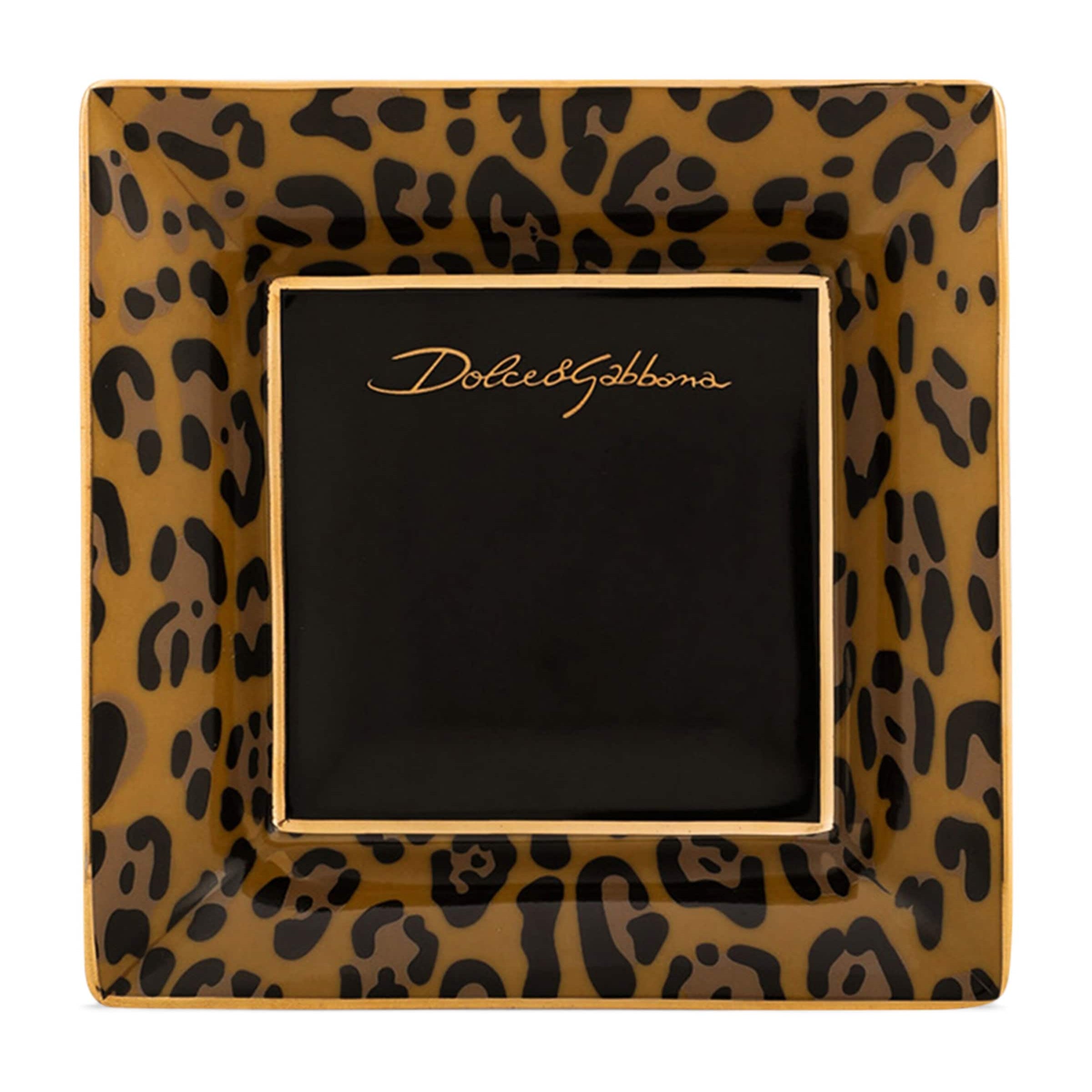 Dolce & Gabbana Casa Porcelain Leopard Decorative Square Plate (10cm)