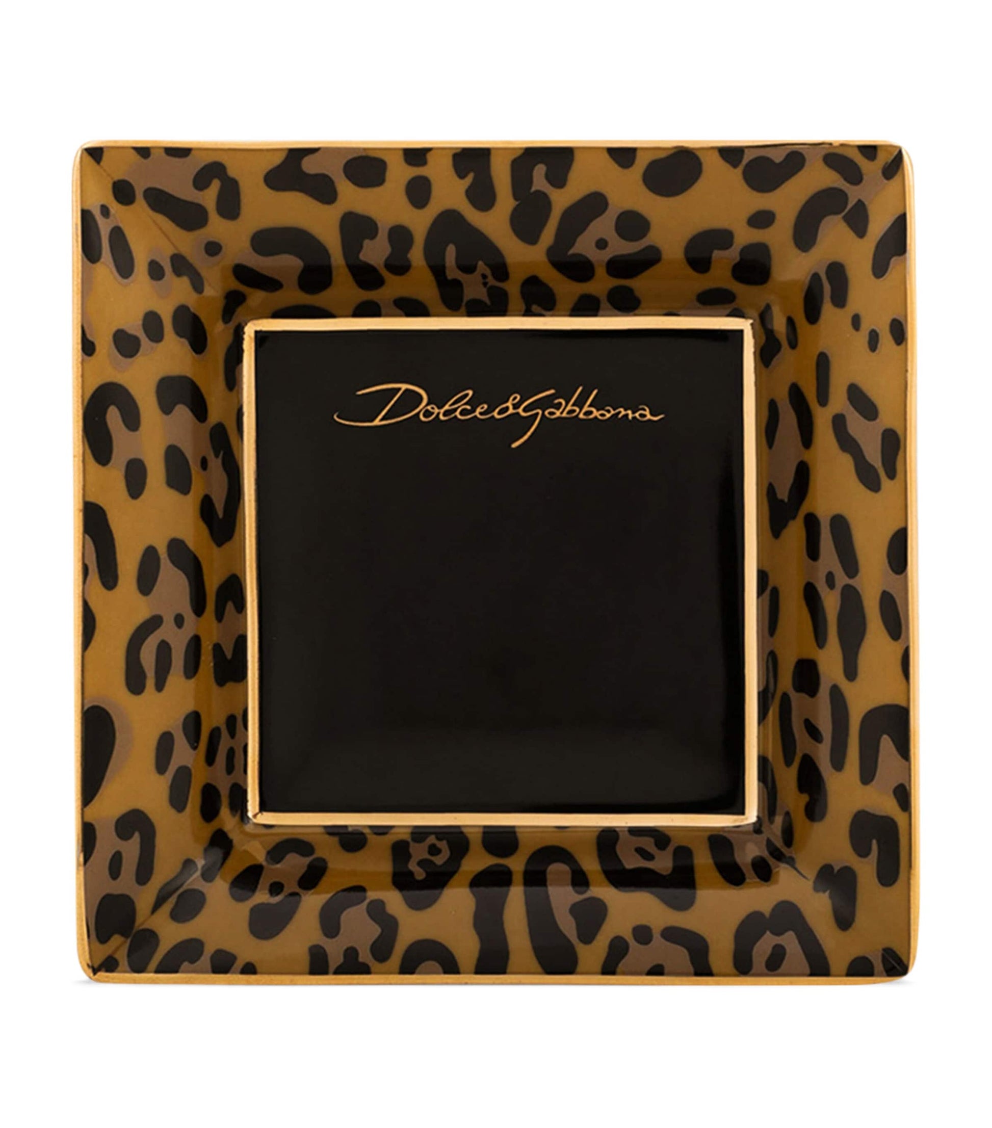 Dolce & Gabbana Casa Porcelain Leopard Decorative Square Plate (10cm)