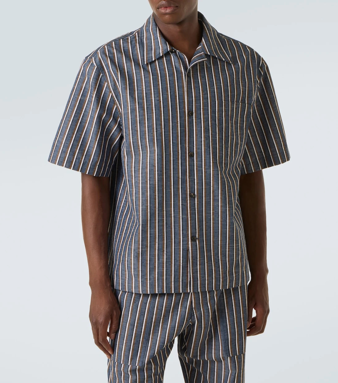 Bottega Veneta - Striped cotton-blend wide-leg pants