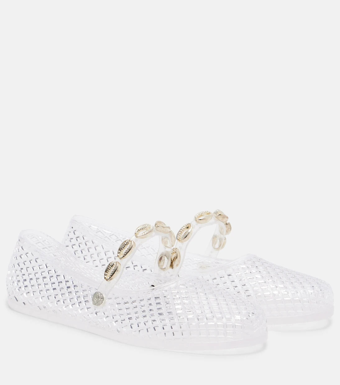 Ancient Greek Sandals - Iro embellished fishnet ballet flats