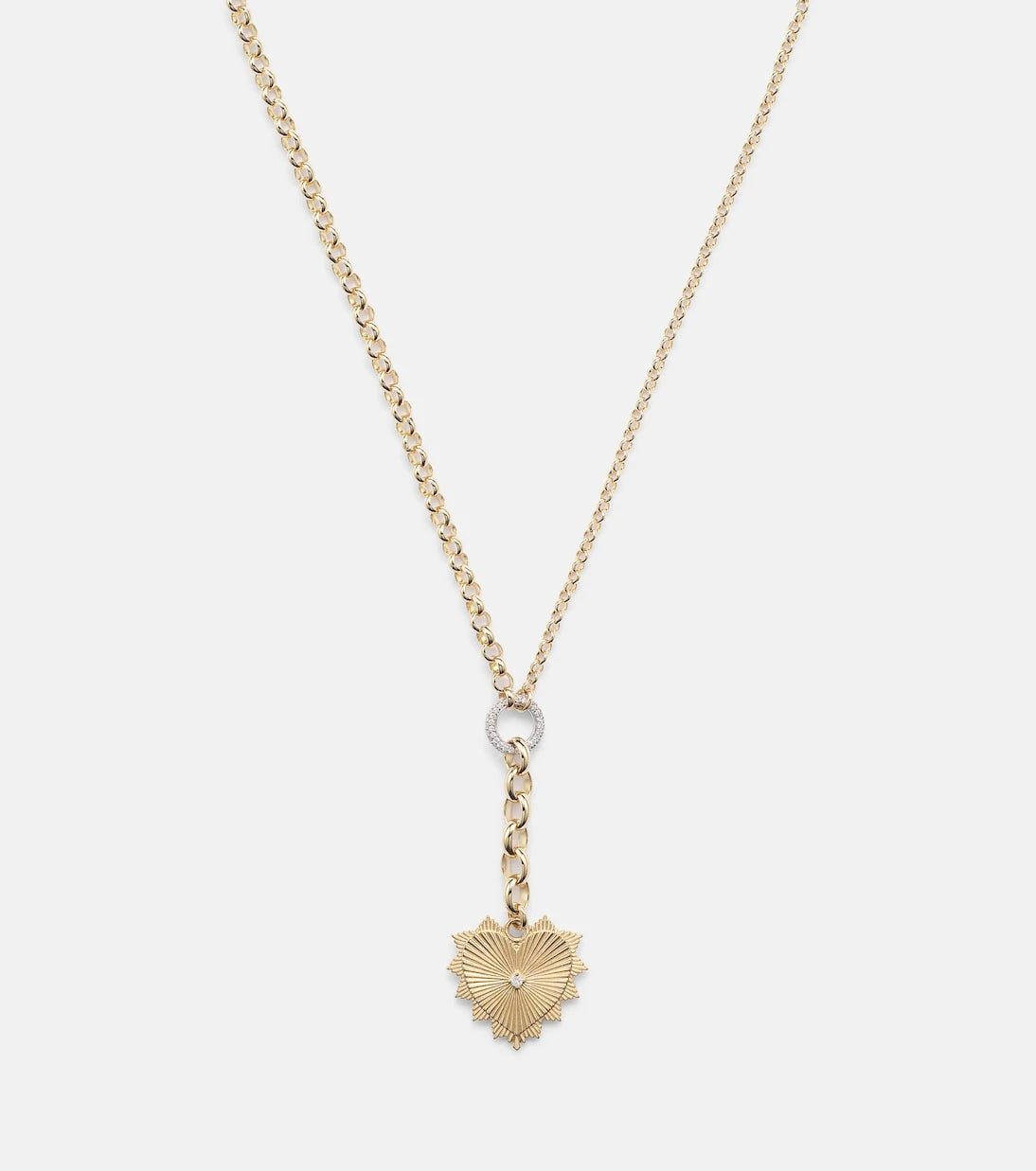 FoundRae - Radiating Heart 18kt gold pendant necklace with diamonds