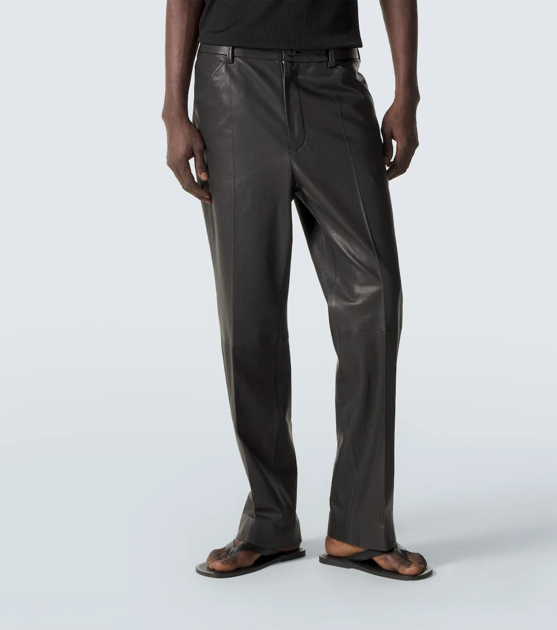 Auralee - Leather straight pants
