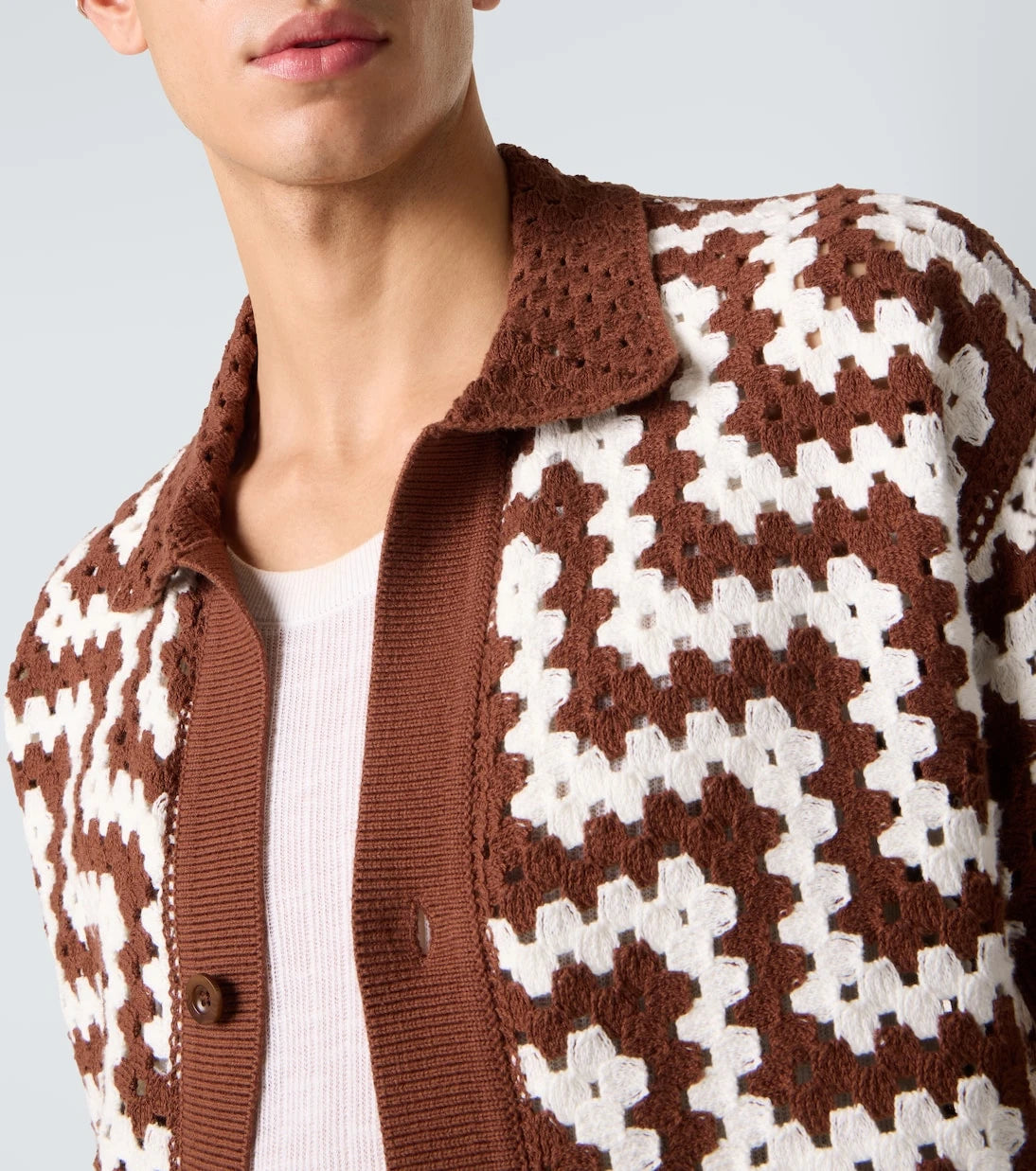 Frescobol Carioca - Pinto crochet cotton cardigan