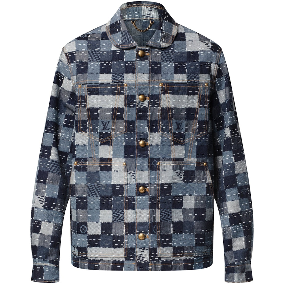 LOUIS VUITTON Blue Damier Workwear Denim Jacket