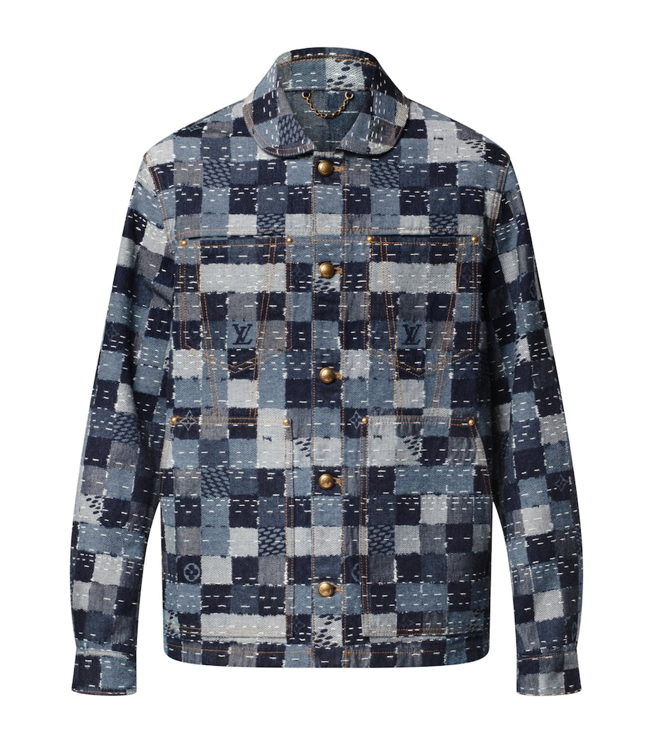 LOUIS VUITTON Blue Damier Workwear Denim Jacket