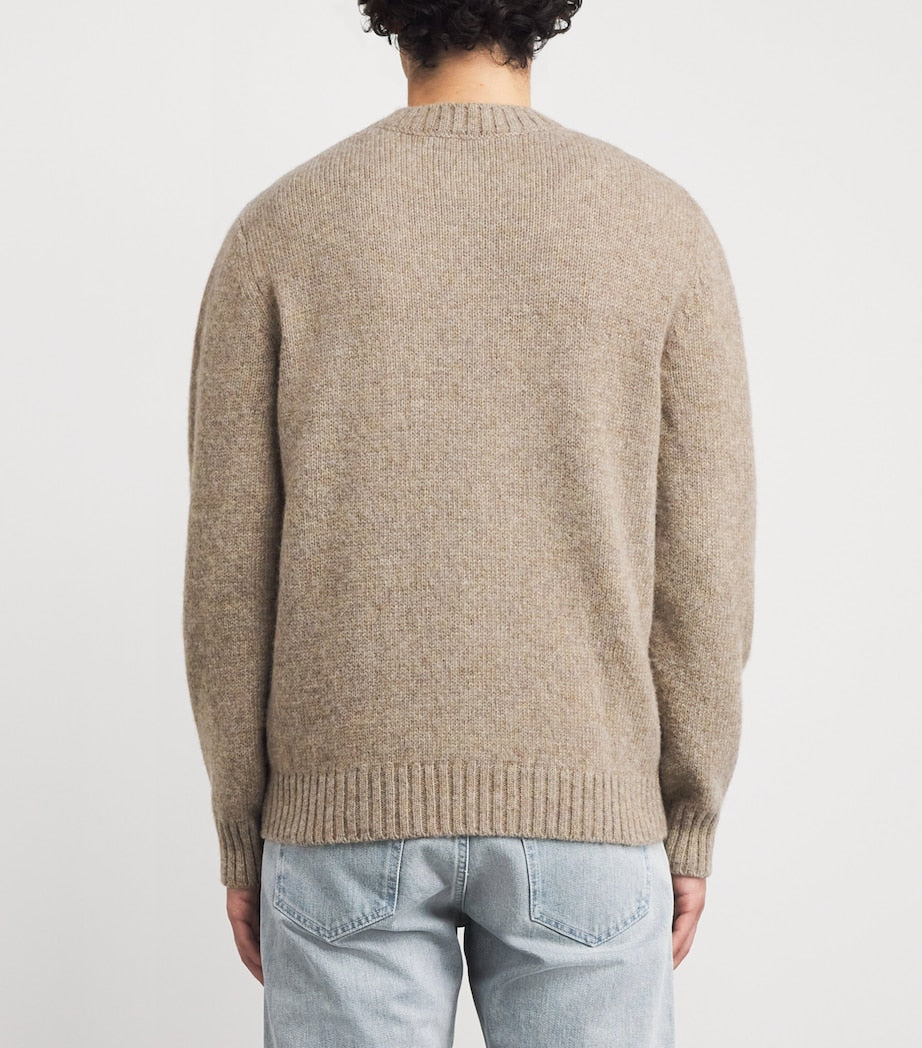 Eleventy Grey Wool Crew-Neck Sweater