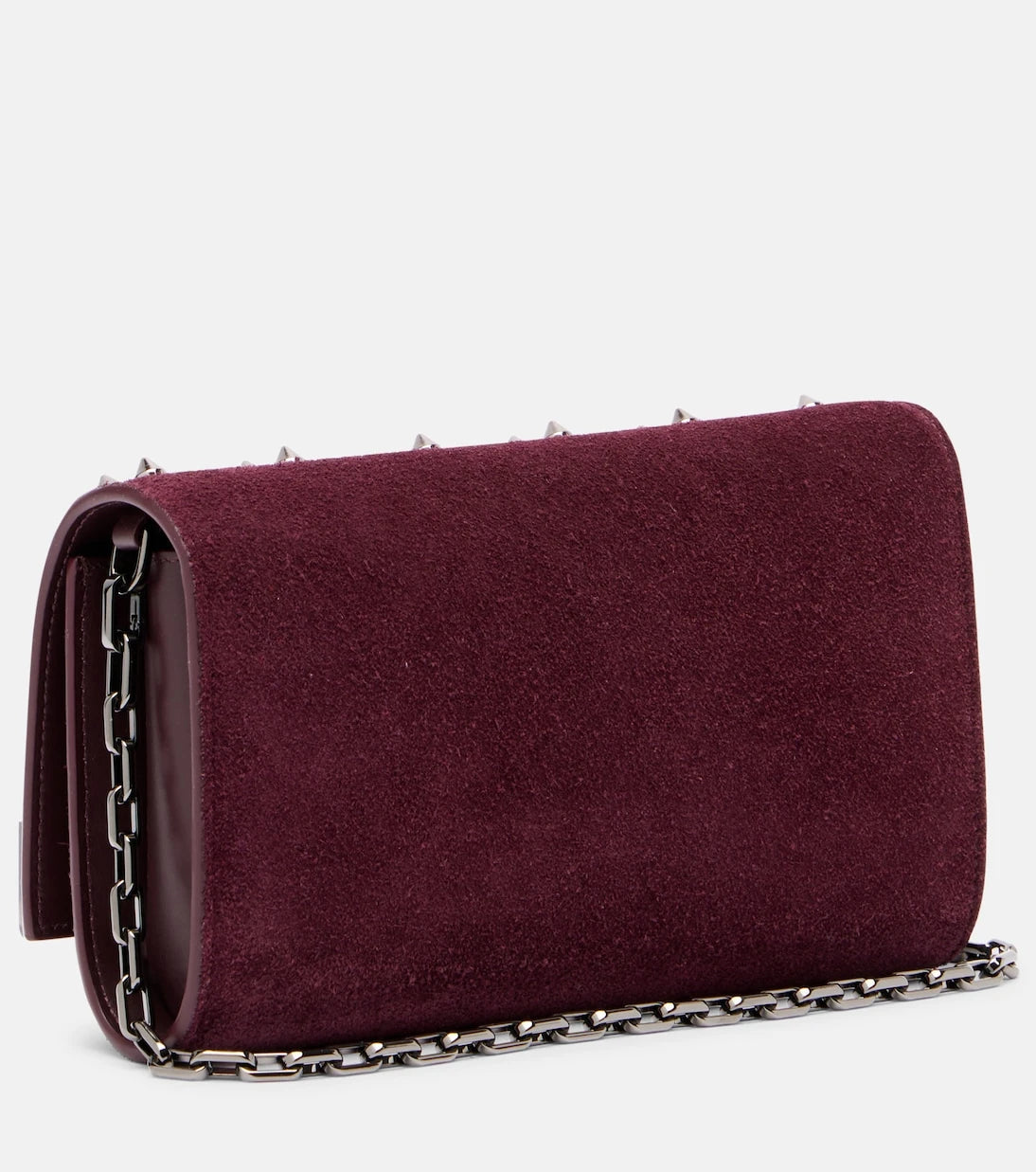 Christian Louboutin - Paloma studded suede wallet on chain