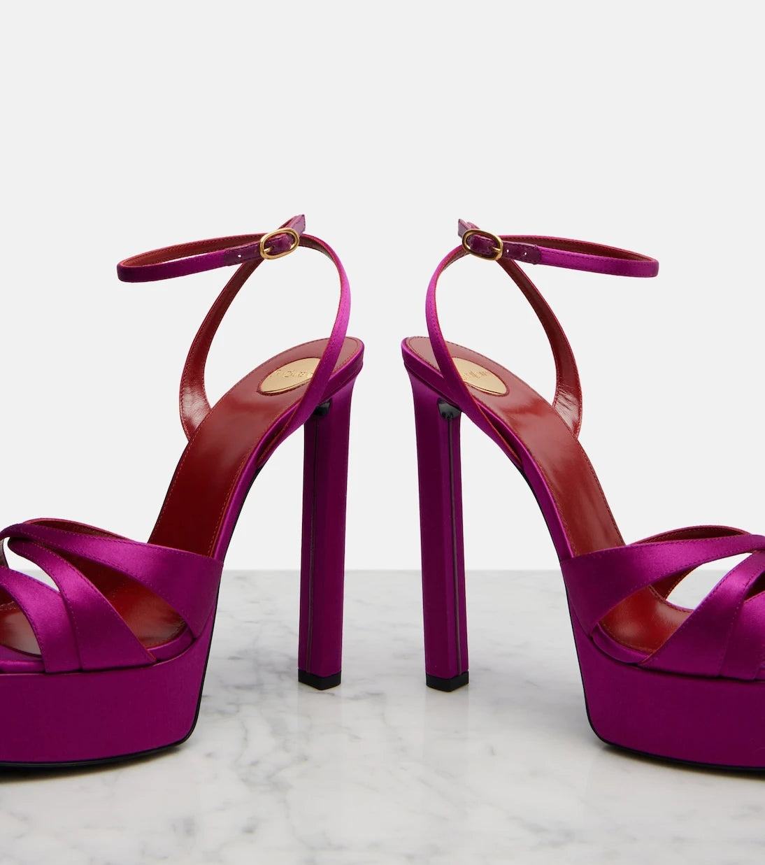 Saint Laurent - Chandelle crêpe satin sandals