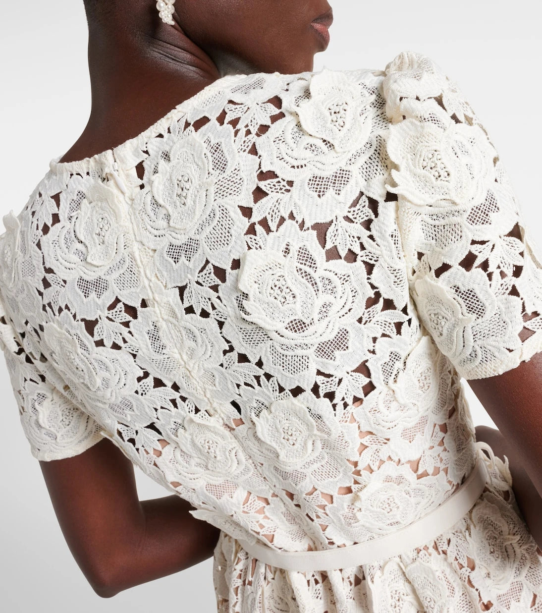 Self-Portrait - Floral lace midi dress