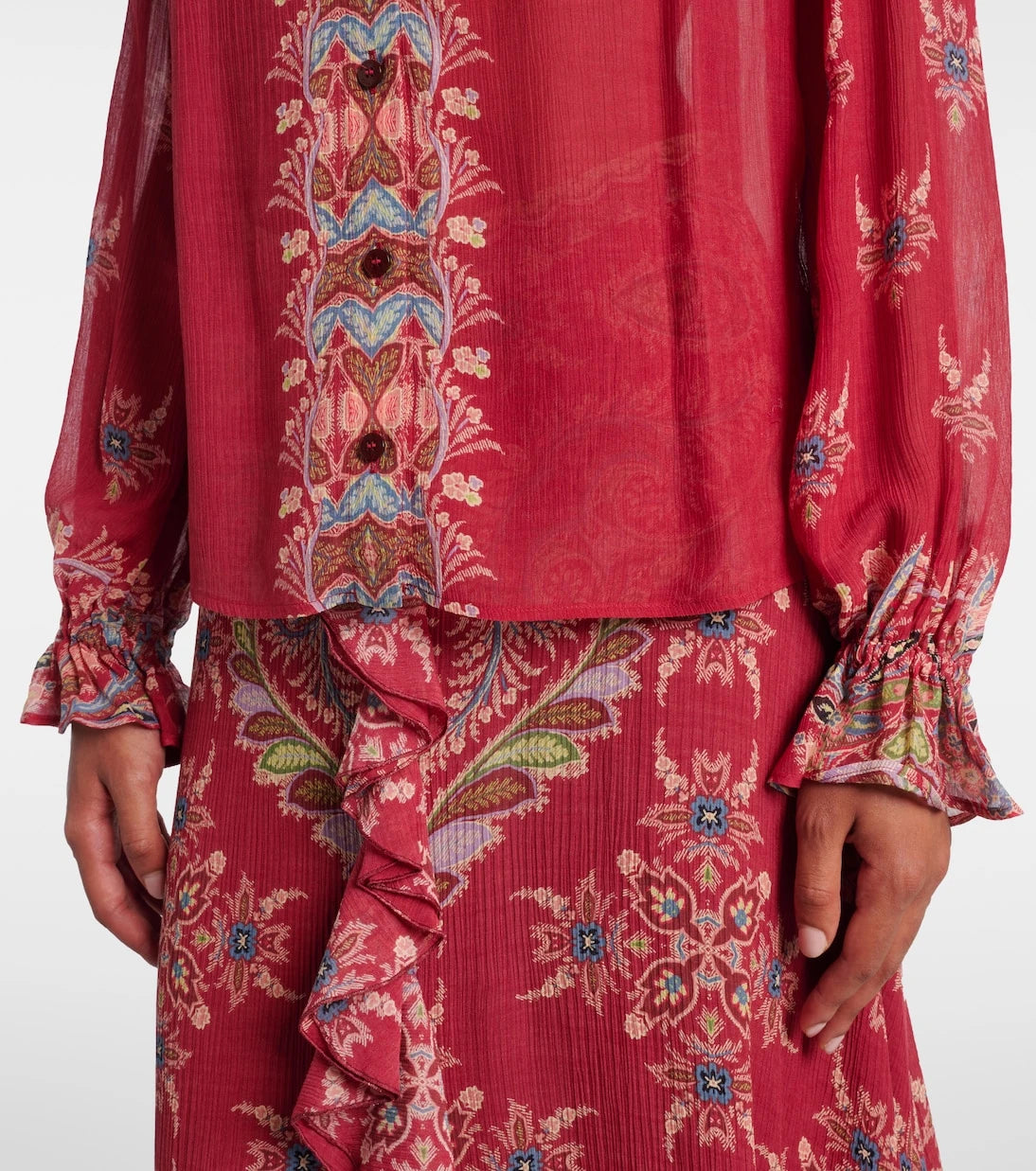 Etro - Printed crepon blouse