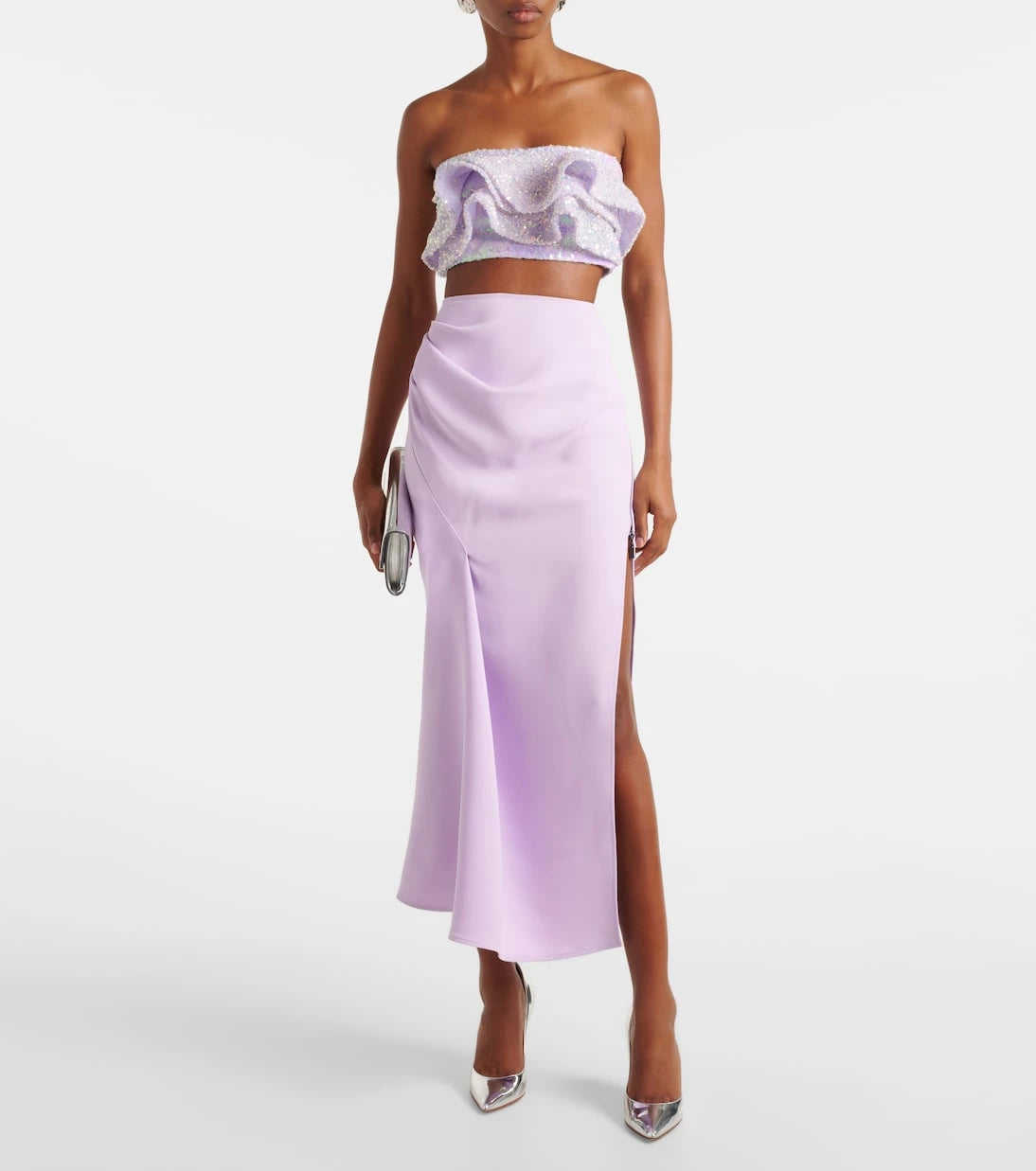 Maticevski - Together Wave ruffled sequined bandeau top