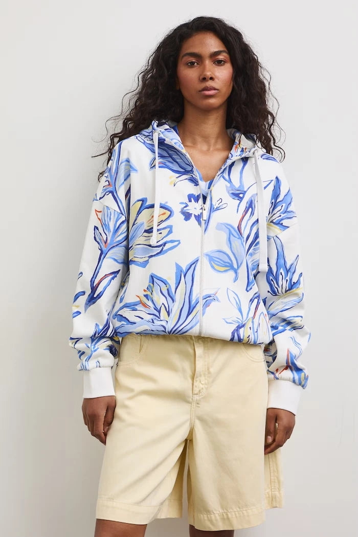 Medicine fermuarlı ve kapüşonlu kadın pamuklu sweatshirt