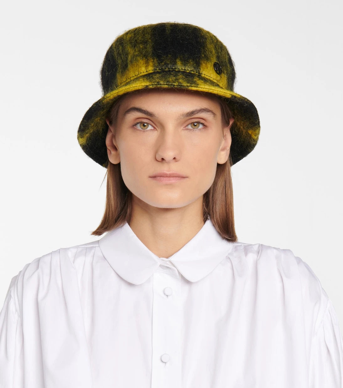 Maison Michel - Jason checked mohair-blend bucket hat
