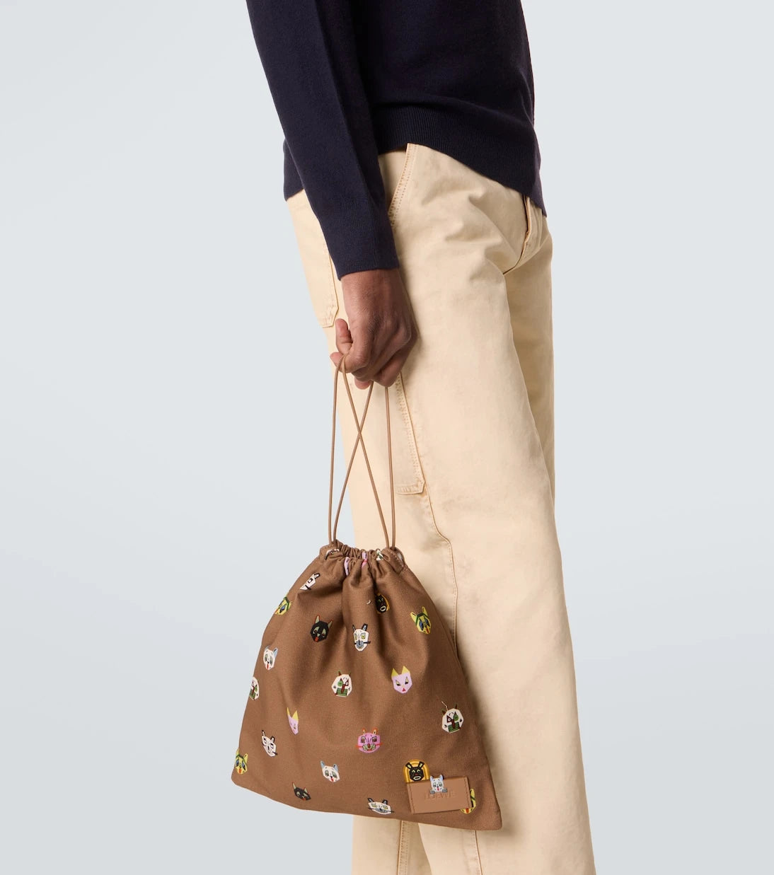 Loewe - x Louis Wain Cats leather-trimmed pouch