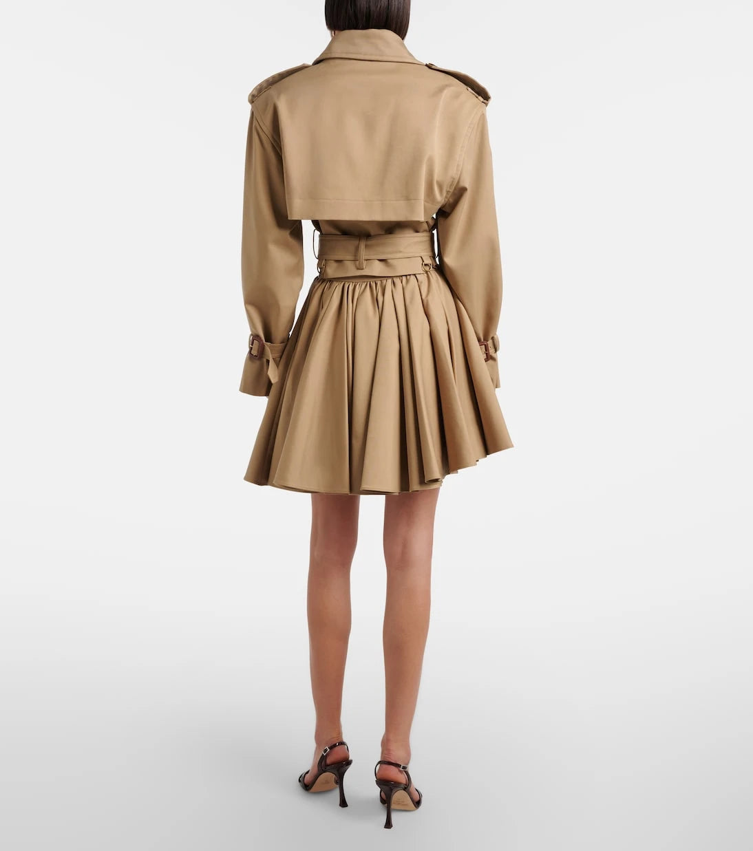 Self-Portrait - Gathered cotton miniskirt