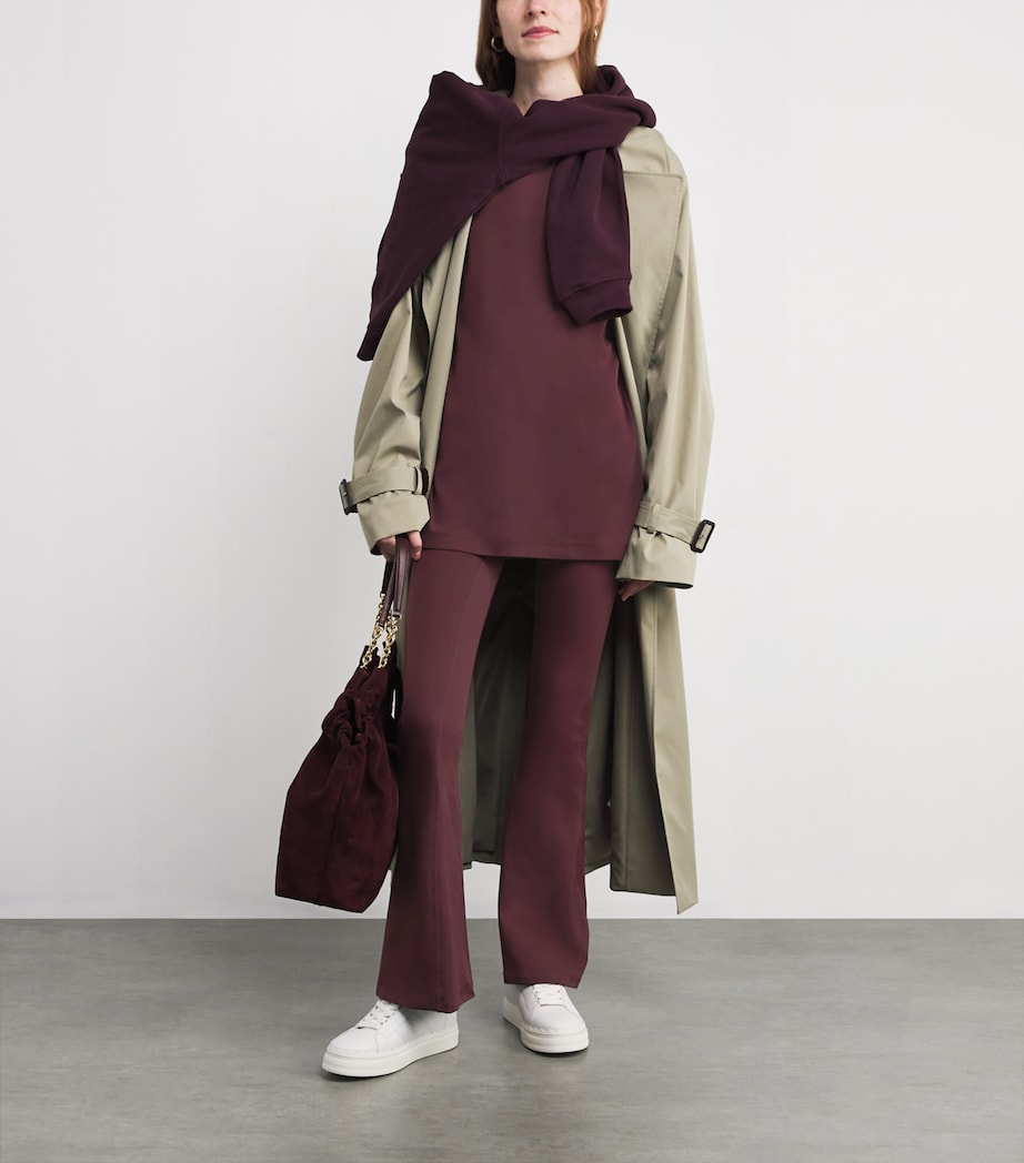 Burgundy Flared Yoga Pants