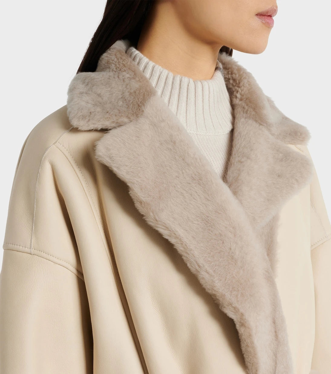 Brunello Cucinelli - Reversible shearling and leather coat