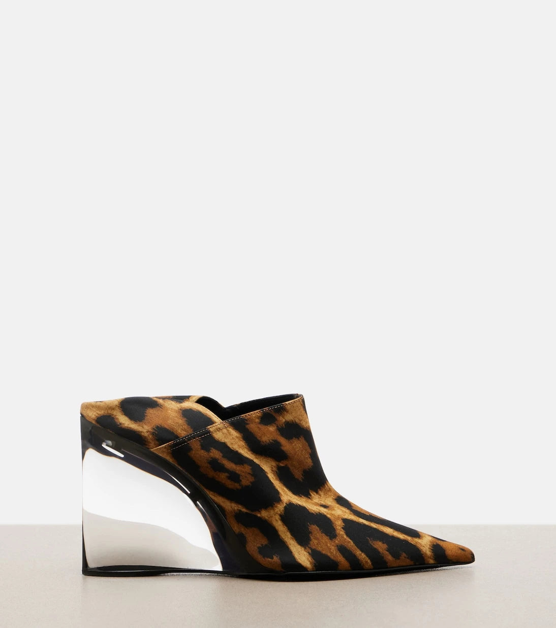 Alaïa - Invisible animal-print twill wedge mules