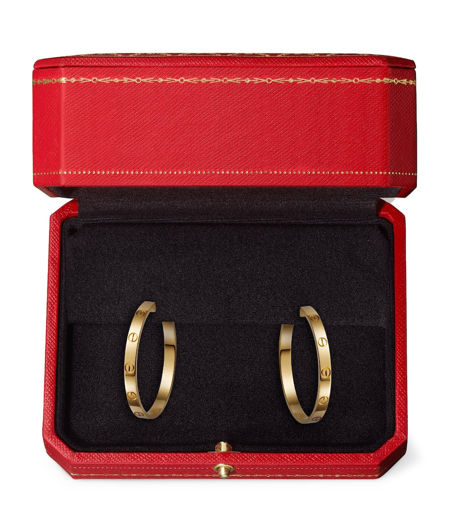 Yellow Gold LOVE Hoop Earrings