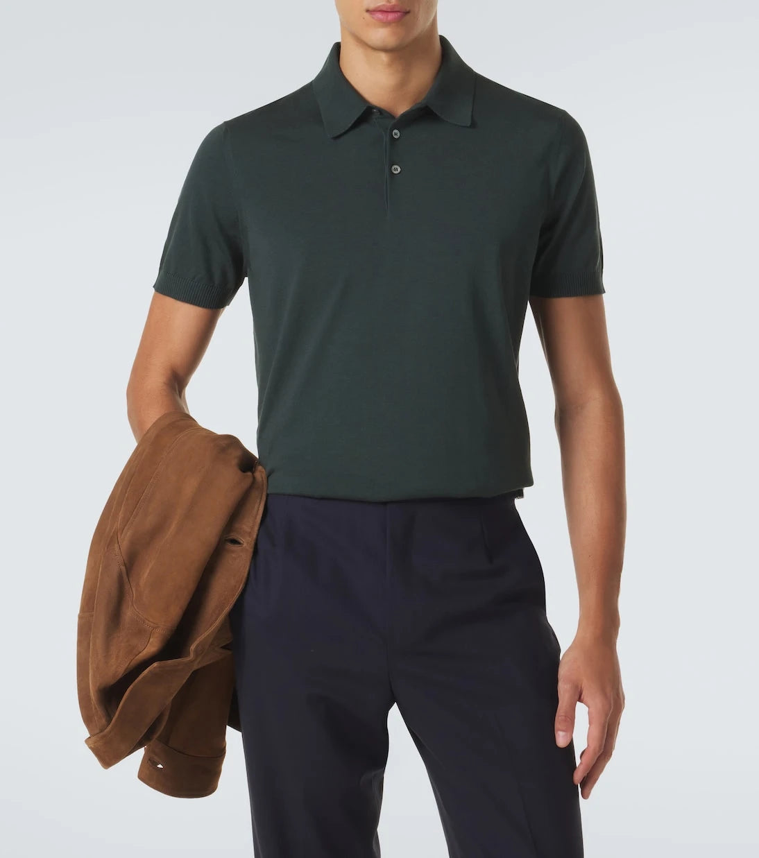 Dunhill - Cotton and silk polo sweater