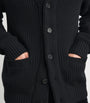 Black Cashmere Shawl-Collar Cardigan