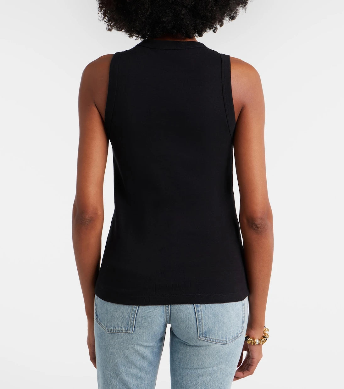 Saint Laurent - Cassandre ribbed-knit cotton tank top