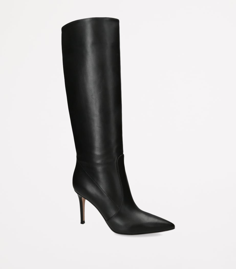 Gianvito Rossi Black Leather Hansen Knee-High Boots 85
