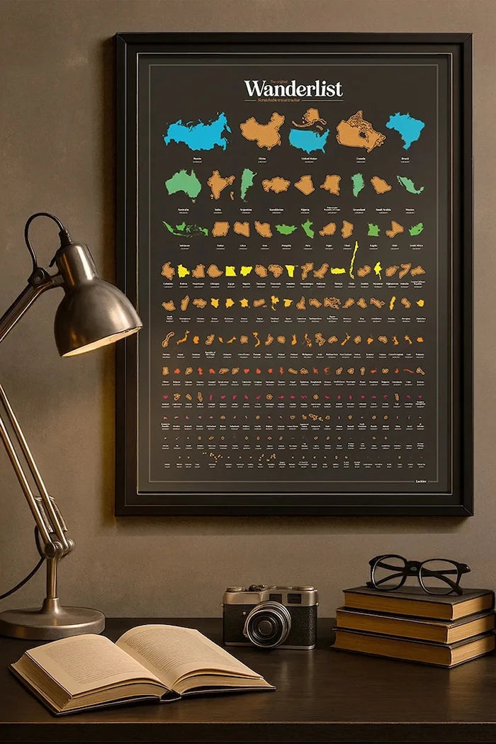 Luckies of London Wanderlist Kazımalı Harita Poster 42 x 59,4 cm