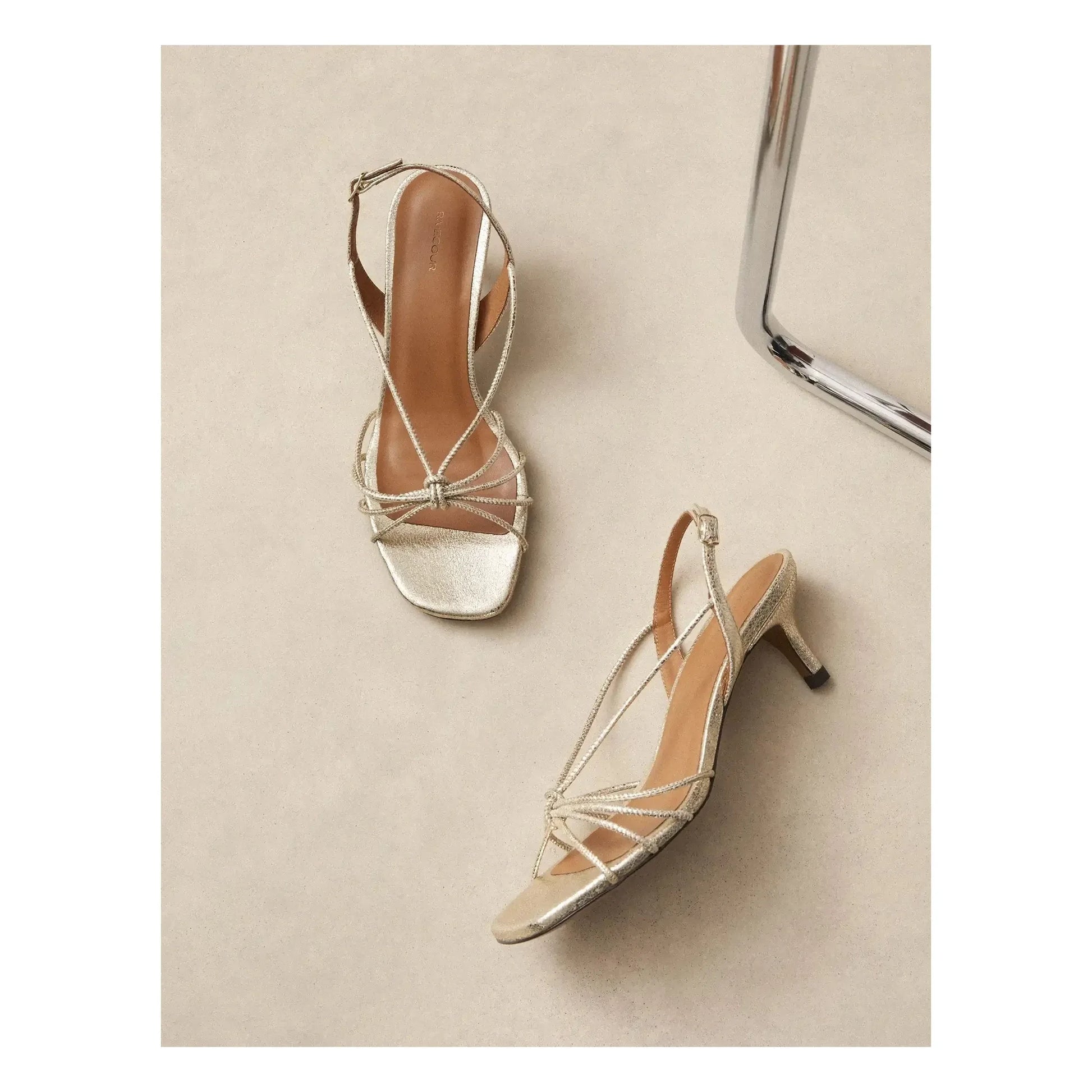 Rivecour - Sandals n°470 Craquelé Leather | Silver