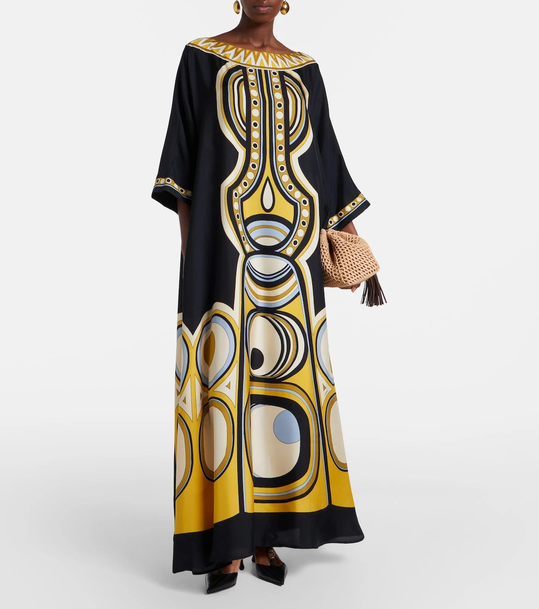 La DoubleJ - Muumuu printed silk twill maxi dress