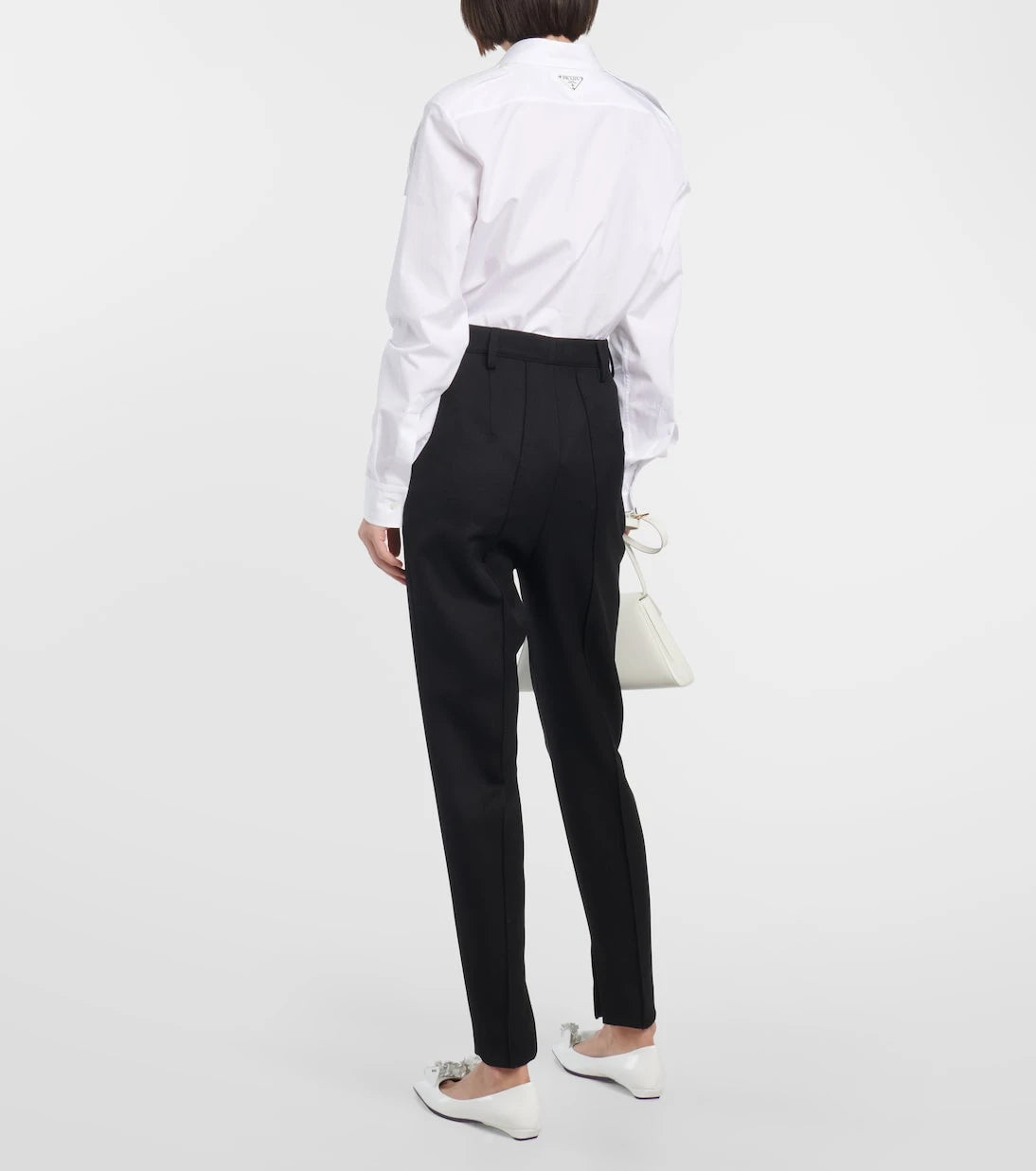 Prada - Yüksek belli, daralan paçalı pantolon