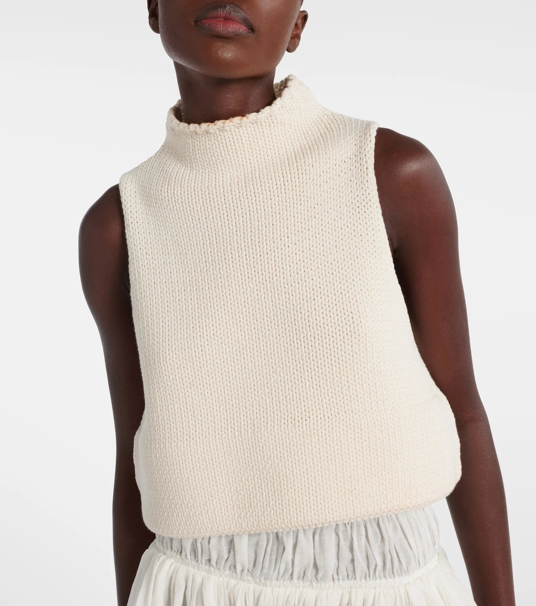 Alaïa - Cropped cotton-blend top