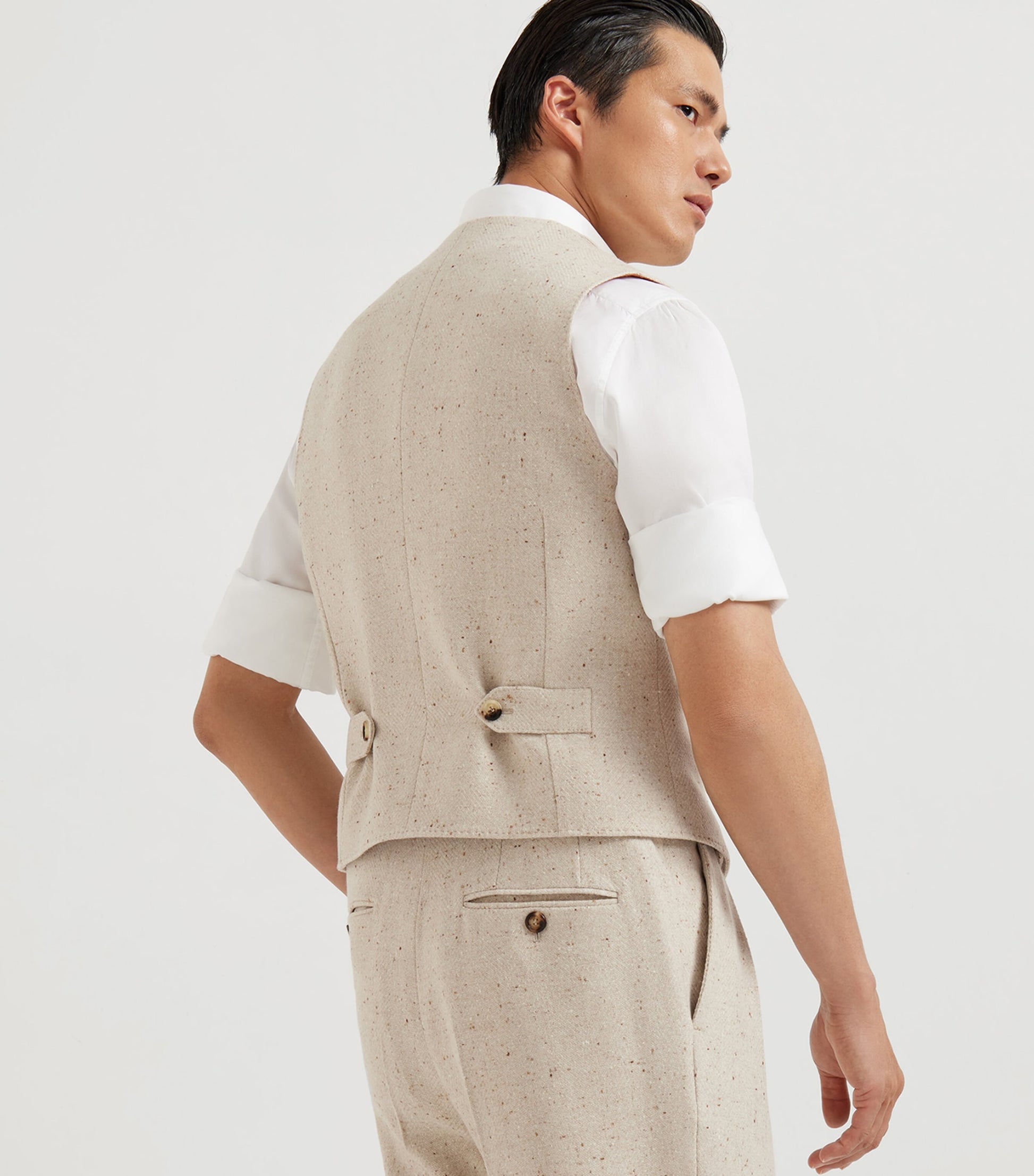 Wool-Cashmere Flecked Waistcoat