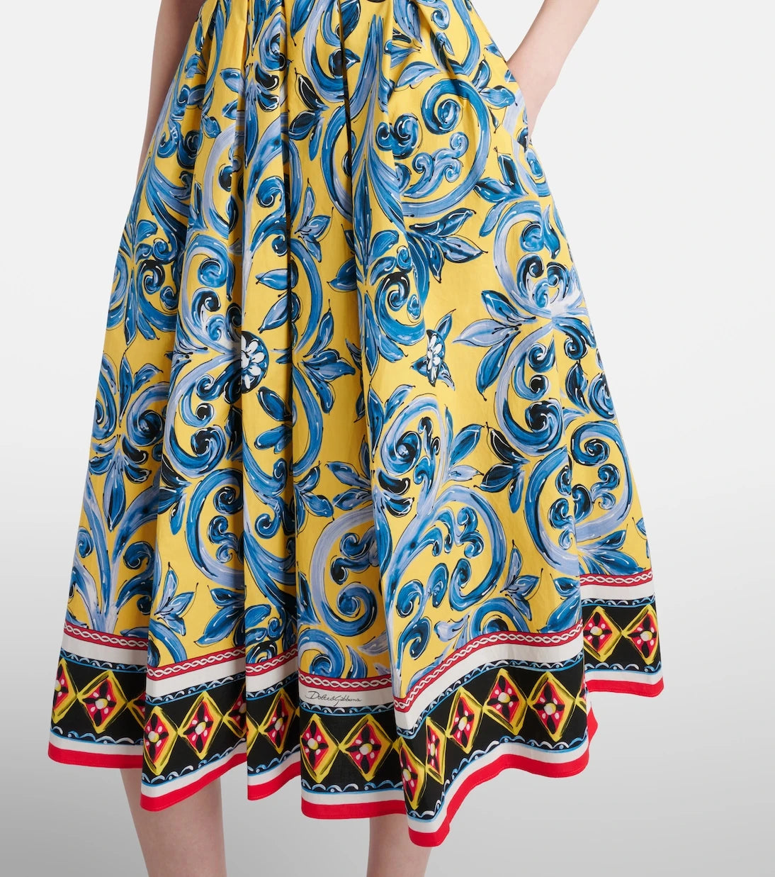 Dolce&Gabbana - Pleated printed midi dress