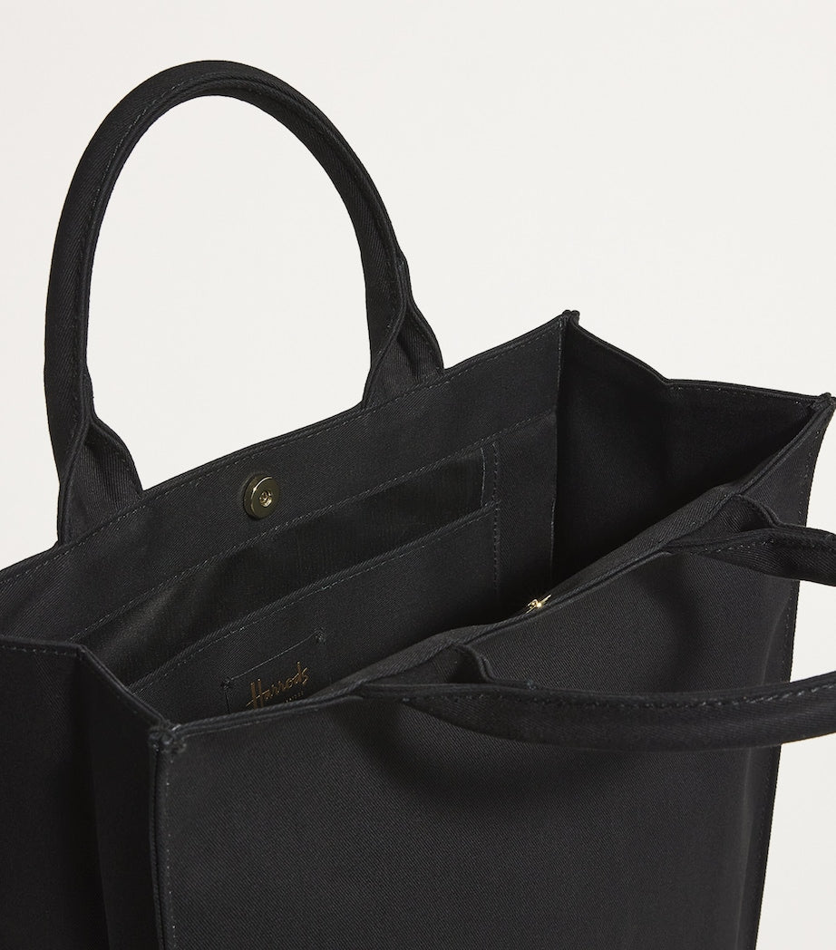 Black Medium Cotton Logo Tote Bag