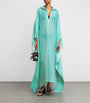 Linen-Blend Caicos Kaftan ACQUA