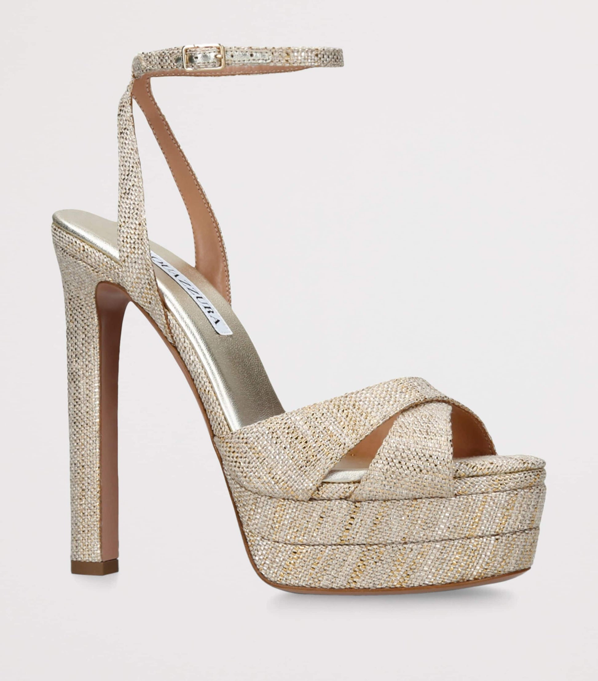 Aquazzura Gold Metallic Divine Plateau Platform Sandals 130