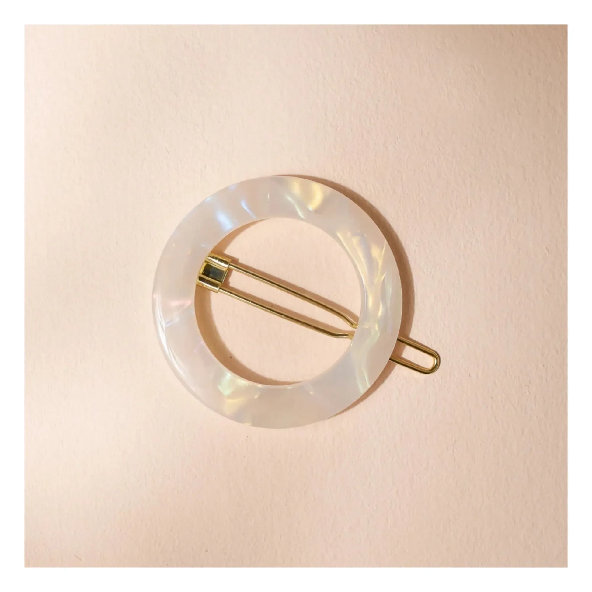 Bachca - Barette ronde Nacre